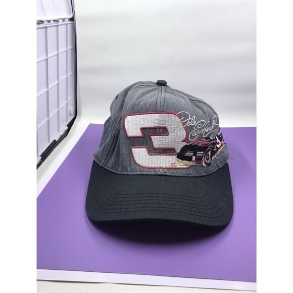 VTG NASCAR Dale Earnhardt #3 Hat Cap Snap Back Mens Adult Gray Trucker USA- L/XL - Picture 1 of 6